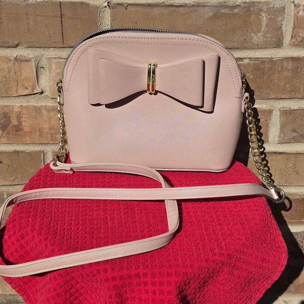 Betsey Johnson Blush Pink Bow Crossbody Bag